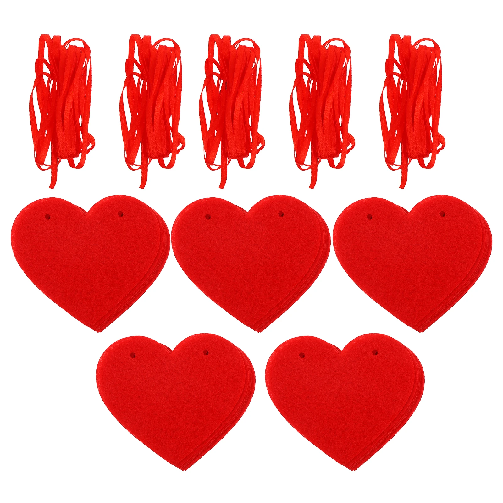 

5 set Hanging Banners Valentine Party Decorations Heart String Streamers For Wedding Birthday Home Decor Nonwoven Reusable