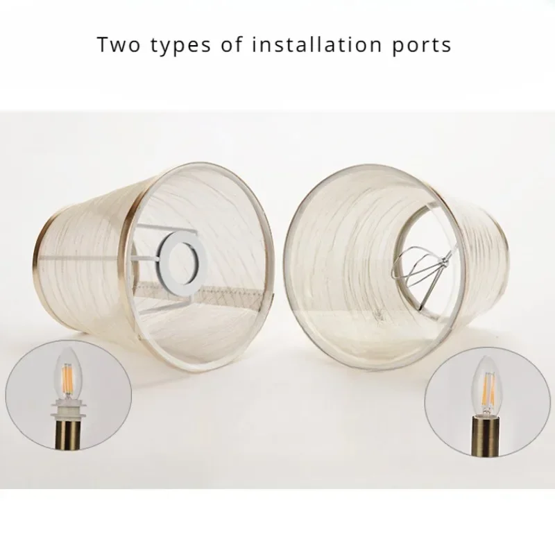 Abajur transparente para lustre, lâmpada de parede, tecido, sala de estar, quarto, acessórios