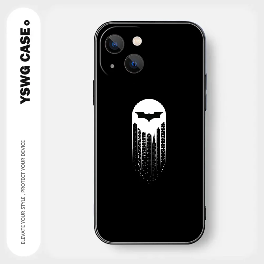 Batman Logo Phone Case For iPhone 15 14 13 12 11 8 Pro Max X XR XS Plus Mini Cover Black