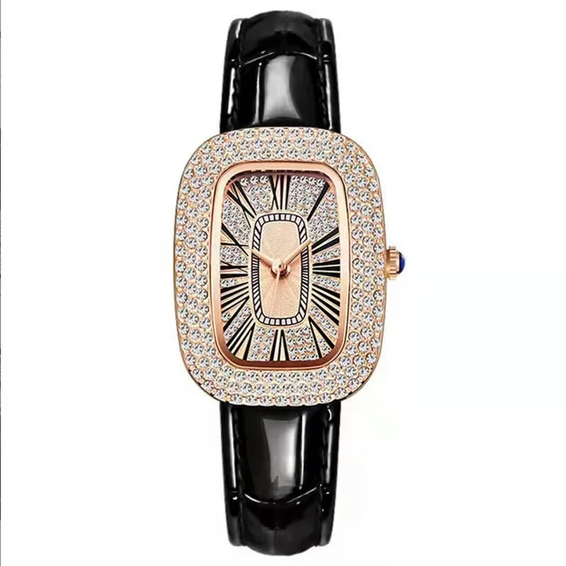 Luxus Mode grüne Uhren Frauen Qualitäten besetzt Frauen Quarzuhr Damen Leder Armbanduhren elegante montre femme