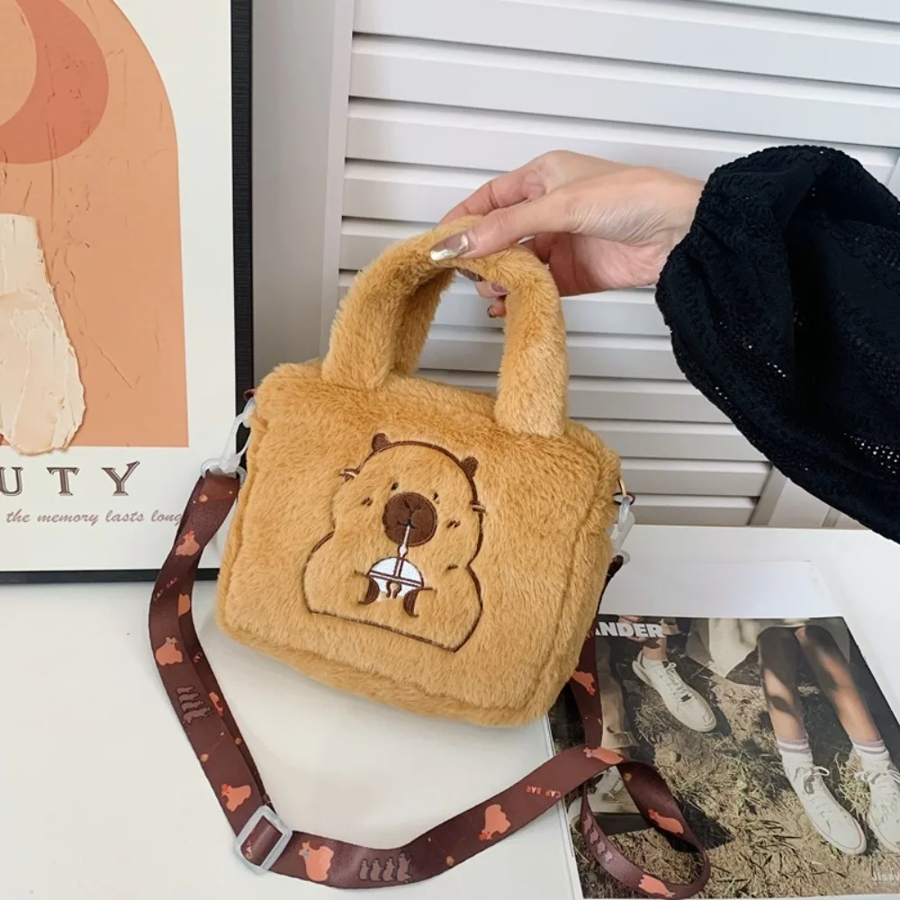 Animal Capybara Plush Handbag Cartoon Cartoon Shoulder Bag Couple