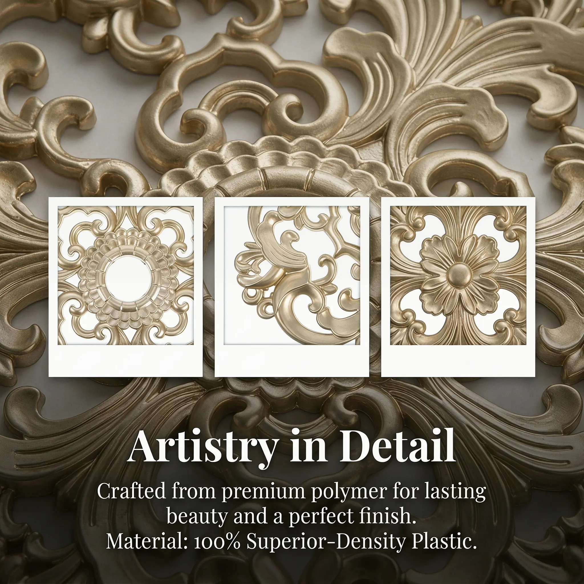 Plastic Ceiling Medallion European Style Round Decorative Light Fixture Cover for Home Living Room Dining Bedroom Ceiling Fan