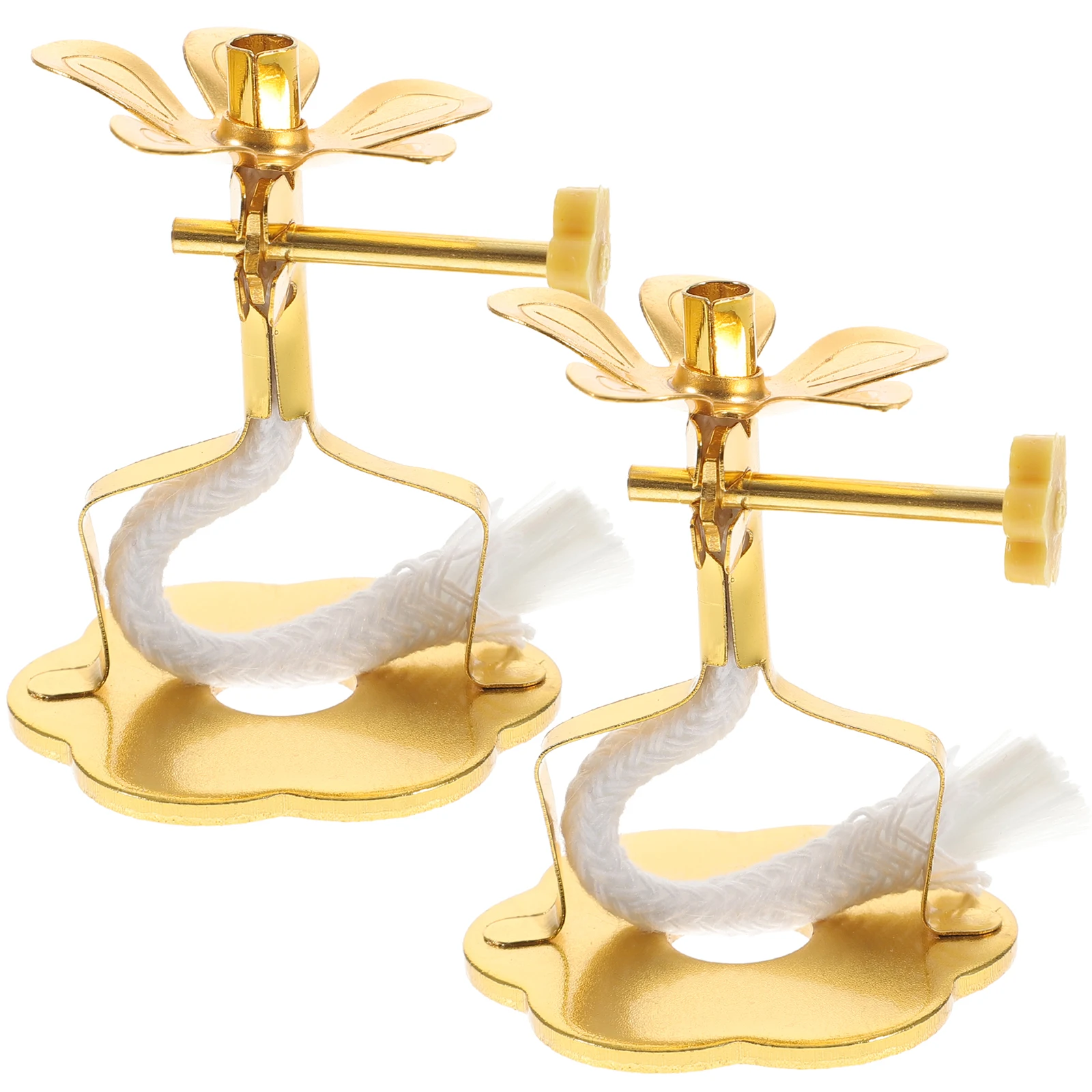 

2pcs Butter Lamp Wick Holder Wick Lamp With Stand Wick Holder Buddha Supplies Fotang Products Oil Lamp Core Dimmable Wick Frame