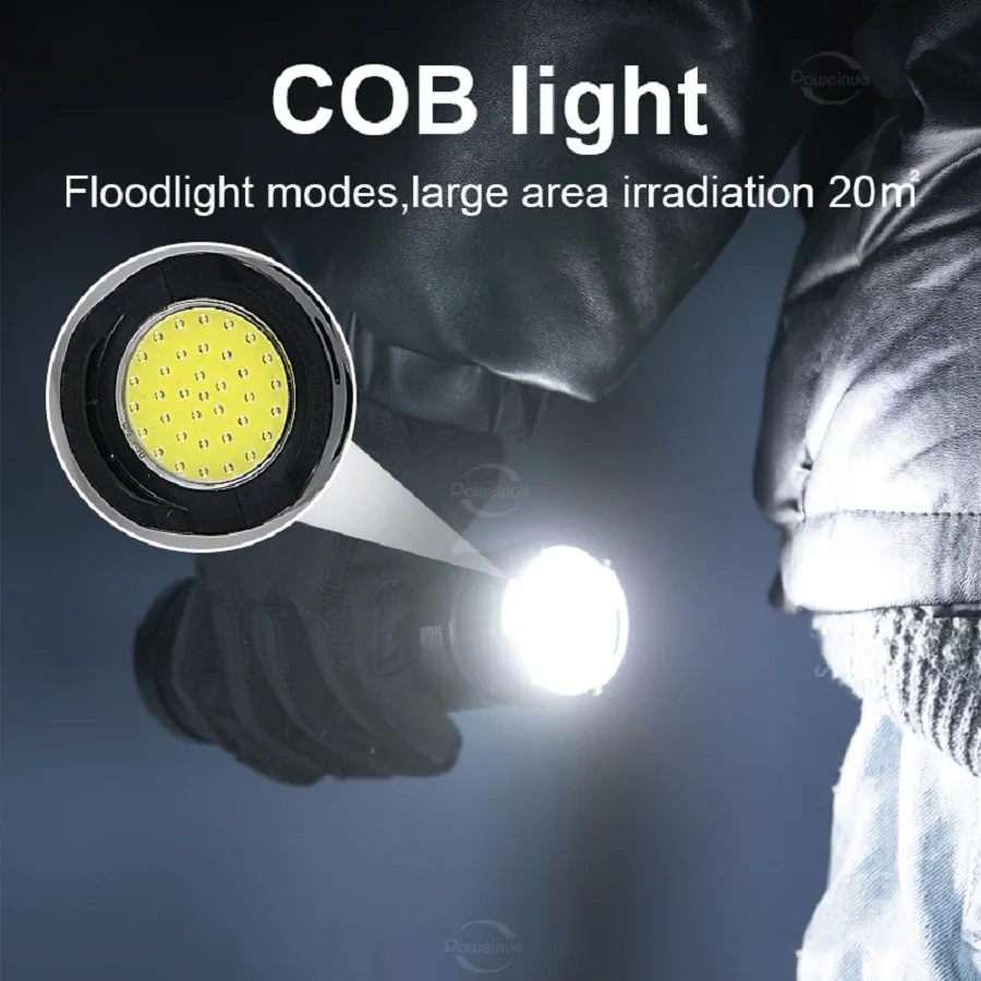 15000mAh High Power LED Flashlights 1000W LED Rechargeable Torch COB Light Type-C Powerful Tactical Flashlight Outdoor Lantern