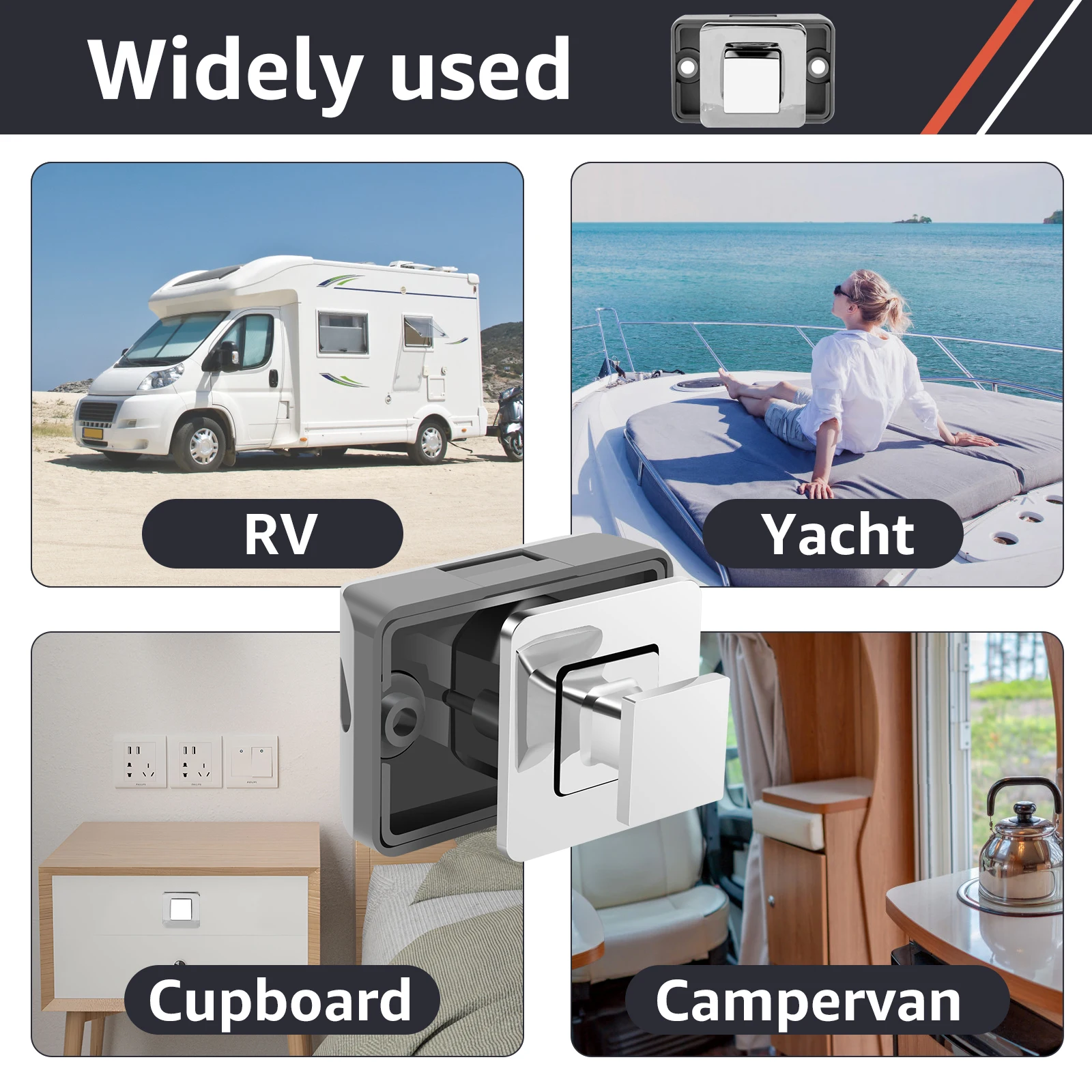 Cabinet Knob RV Push Button Cabinet Latch Rust Compartment Latch Multipurpose Drawer Latch for Cabinet Camper Boat Caravan