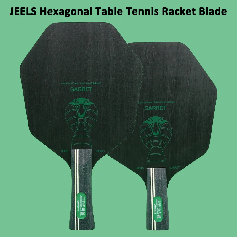 

JEELS 5/7-Ply Prue Wood Table Tennis Blade Larger Hitting Area Hexagon Control Ping Pong Paddle for Tranning All Round Method