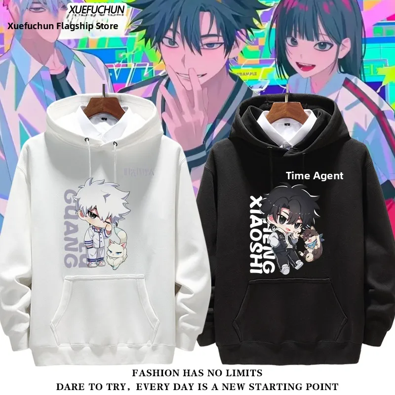 

Time Agent Game Hoodie ex Comfortable Long Sve Cotton Polyester Blend Hooded Jaet Trendy Streetwear for Teens And Ad...