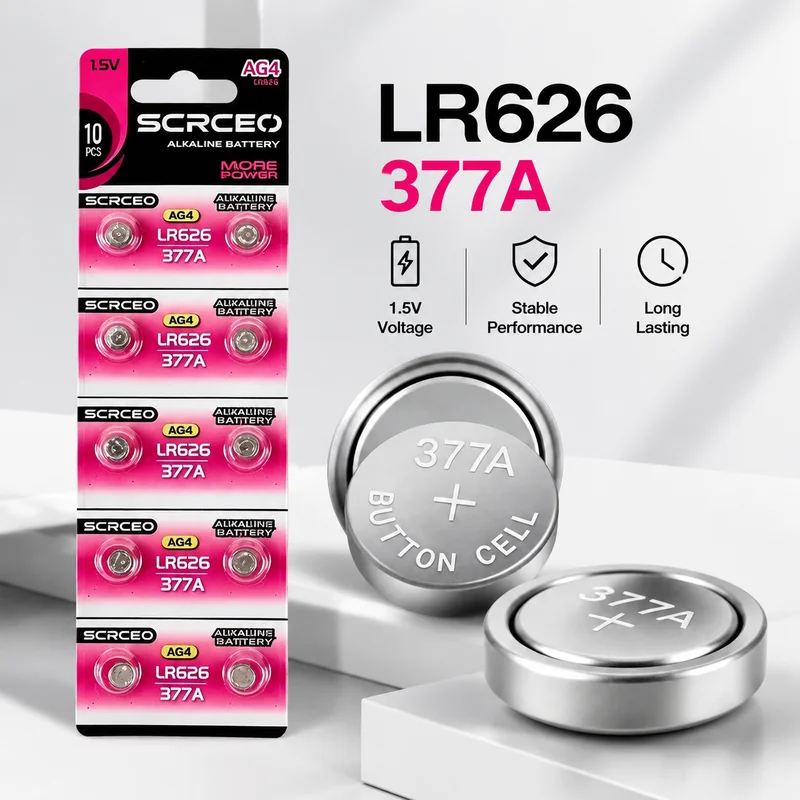 

2-60PCS AG4 LR626 377 SR626SW 377A CX66W 1.55V Alkaline Button Coin Cell Batteries for Watches Toys Clocks