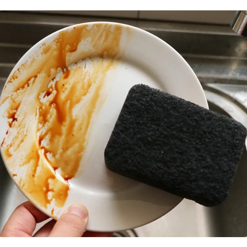 

Algae Sponge Scrubber Oil-Resistant Kitchen Dishwashing Sponge - Durable Pot & Pan Cleaning Sponge Block Dish Cleaning Tool