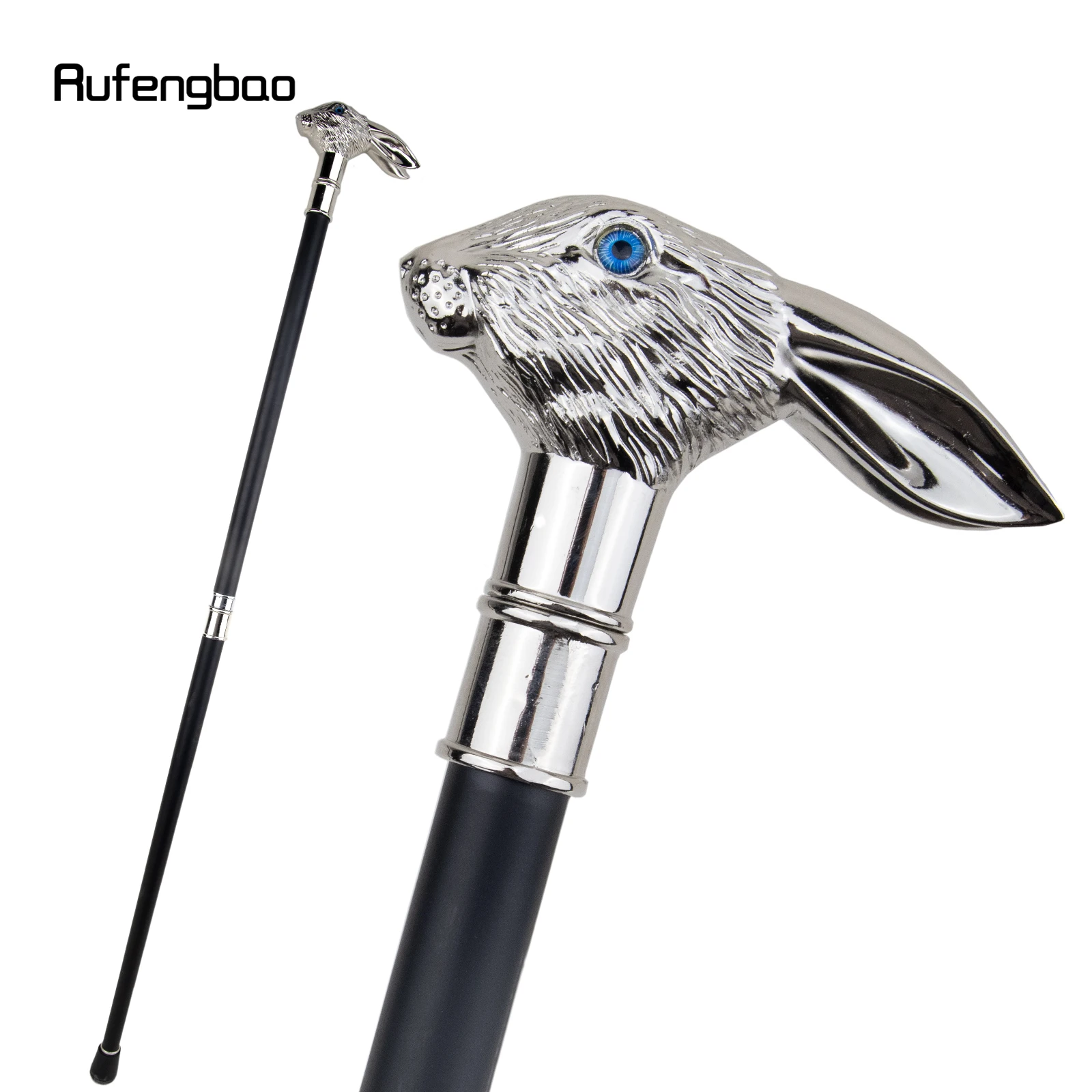 White Rabbit Long Ear Gentleman Walking Cane Fashion Walking Stick Gentleman Crosier Knob Walking Stick 93cm