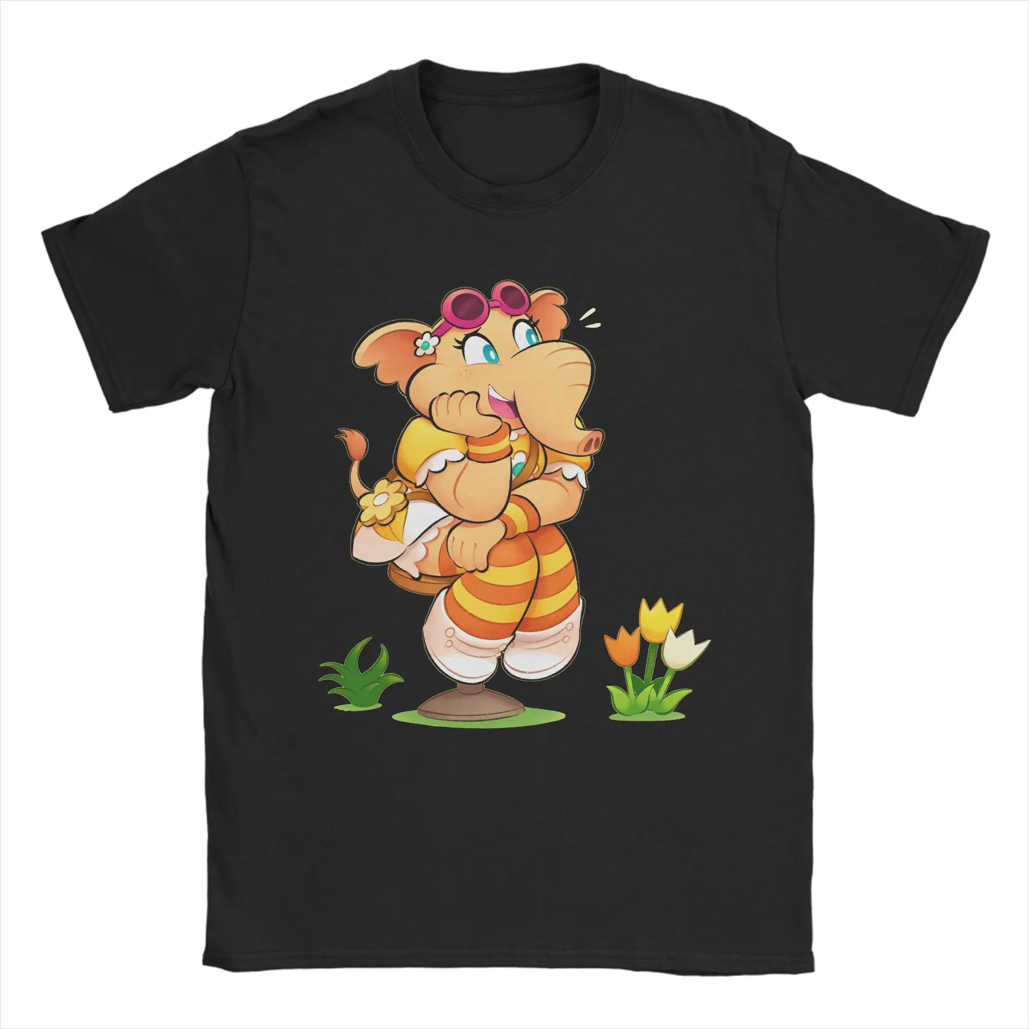 

Men's T-Shirt ZackScott Elephant Daisy Humorous 100% Cotton Tee Shirt Short Sleeve T Shirt Crew Neck Tops Original