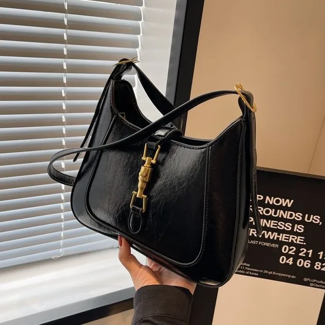 

Classic Shiny Shoulder Bag for Women 2025 - Vintage Crossbody Purse, Elegant Work & Shopping Handbag with Adjustable Strap