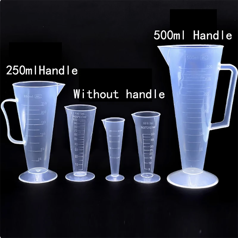 Plastic triangle cup with scale cone cup milk tea shop for 25ml50ml100ml250ml500ml1000ml