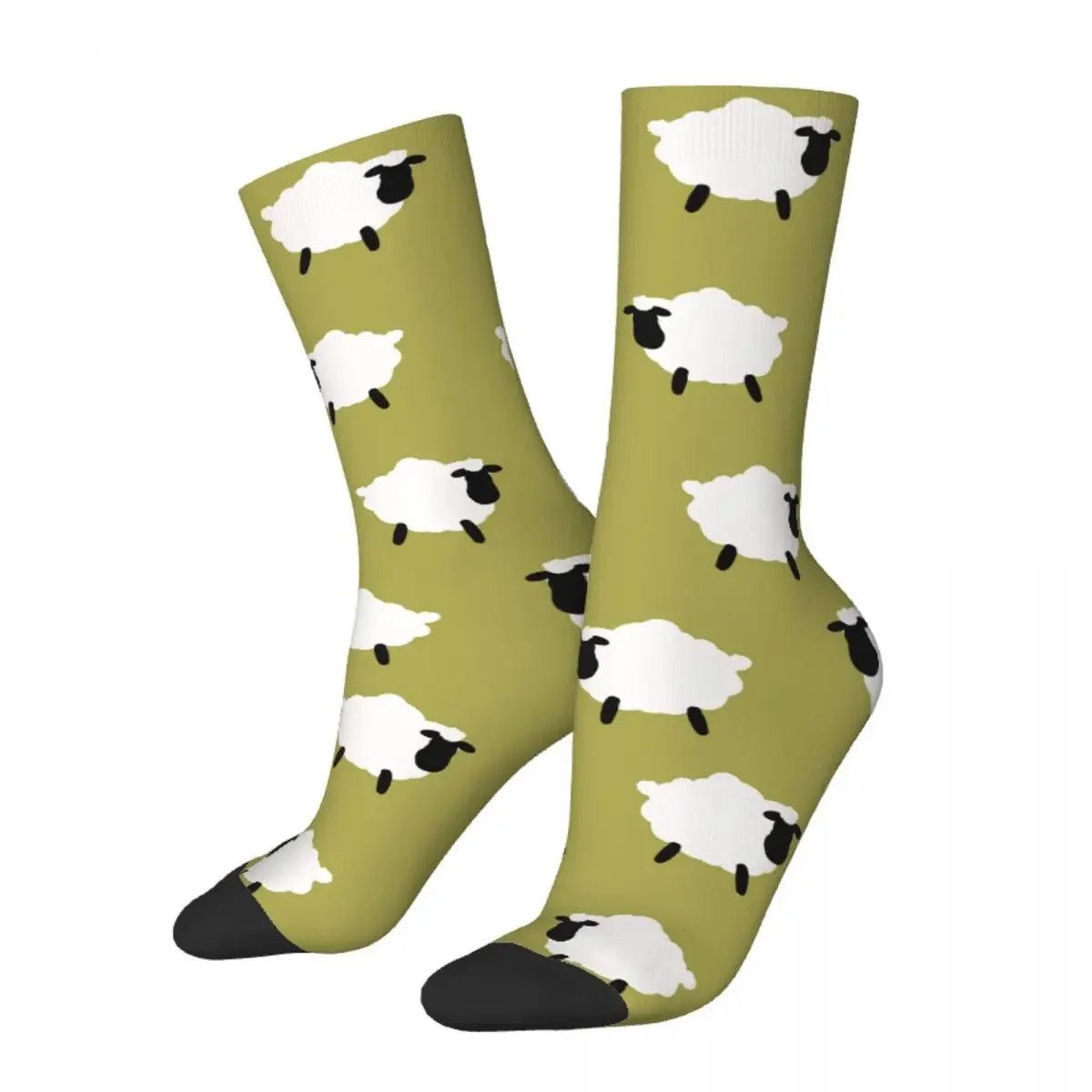 

Crazy Design Small White Cute Sheep Soccer Socks Novelty Street Style Socks for Women Men