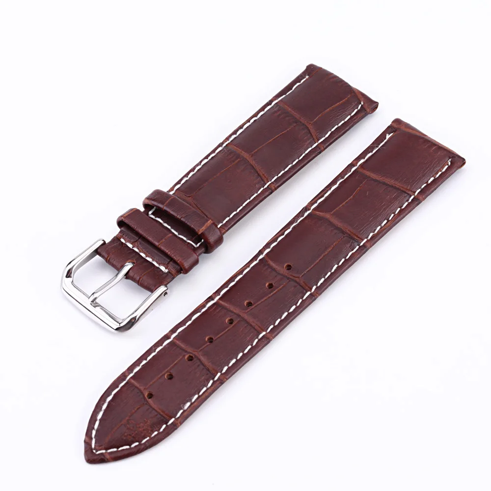 10 12 13 14 15 16 17 18 19 20mm 21 22 23 24mm Crocodile Genuine Leather Watch Band Strap Stainless Steel Pin Buckcle Watchbands