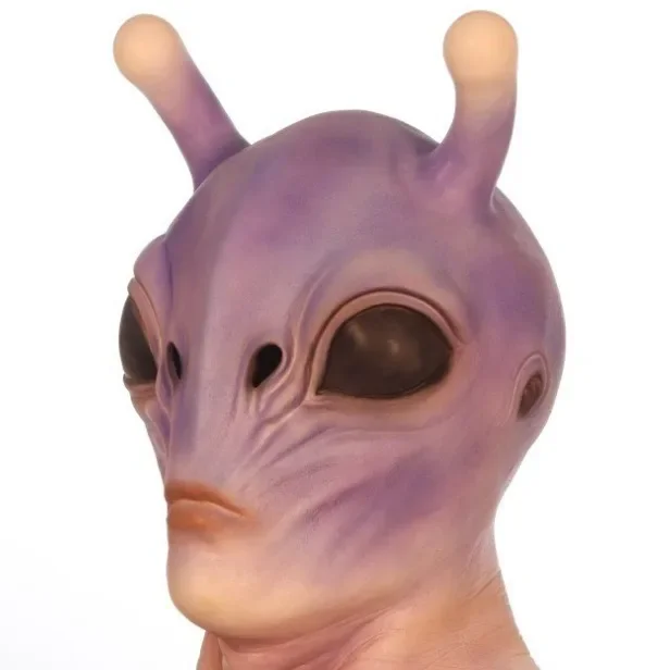 2025 قناع فضائي كامل الوجه للهالوين UFO غطاء رعب أزياء وإكسسوارات مخيفة 2025 #5