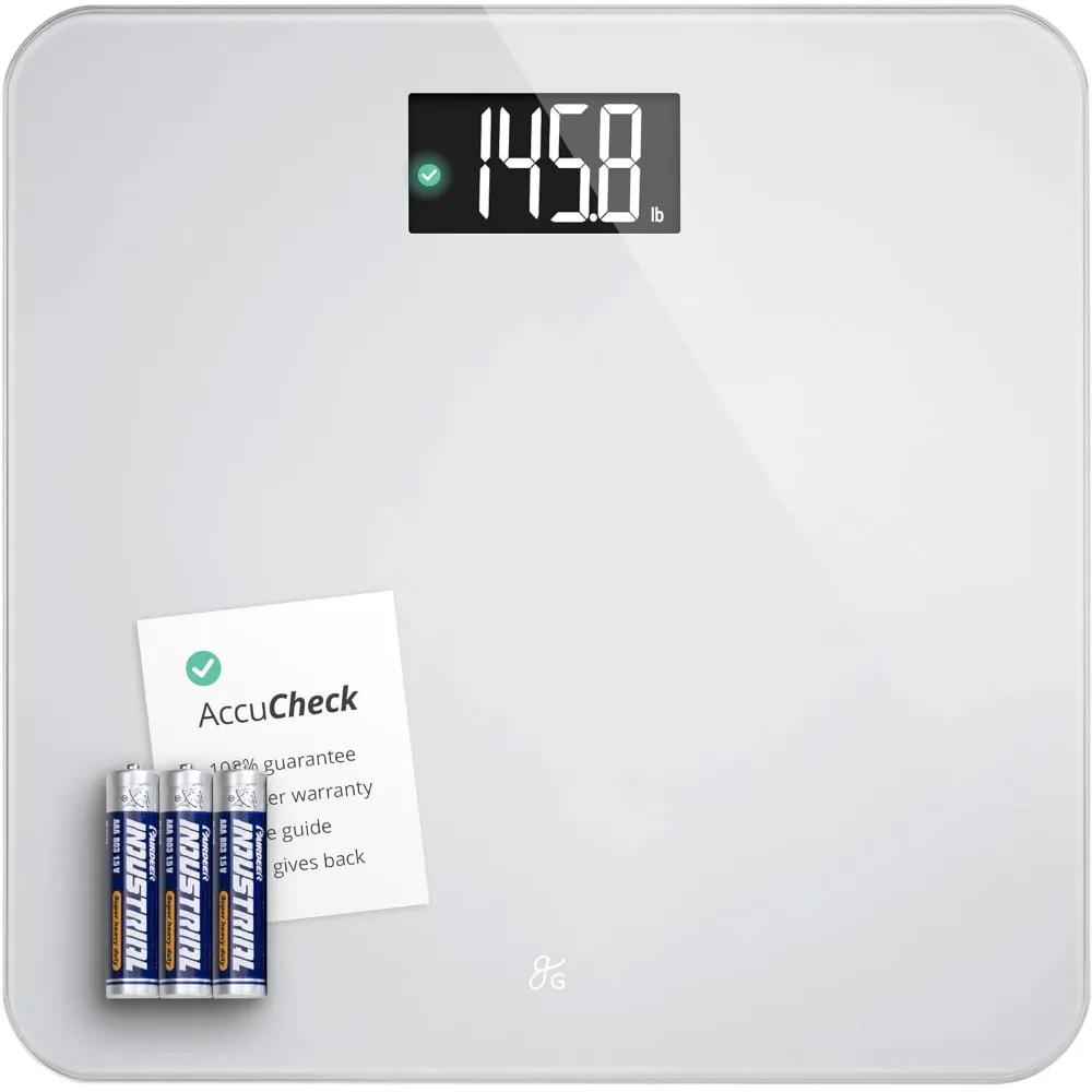 

Digital Bathroom Scale with High Accuracy, 400 lbs Capacity, Batteries Included, Pearl Gray