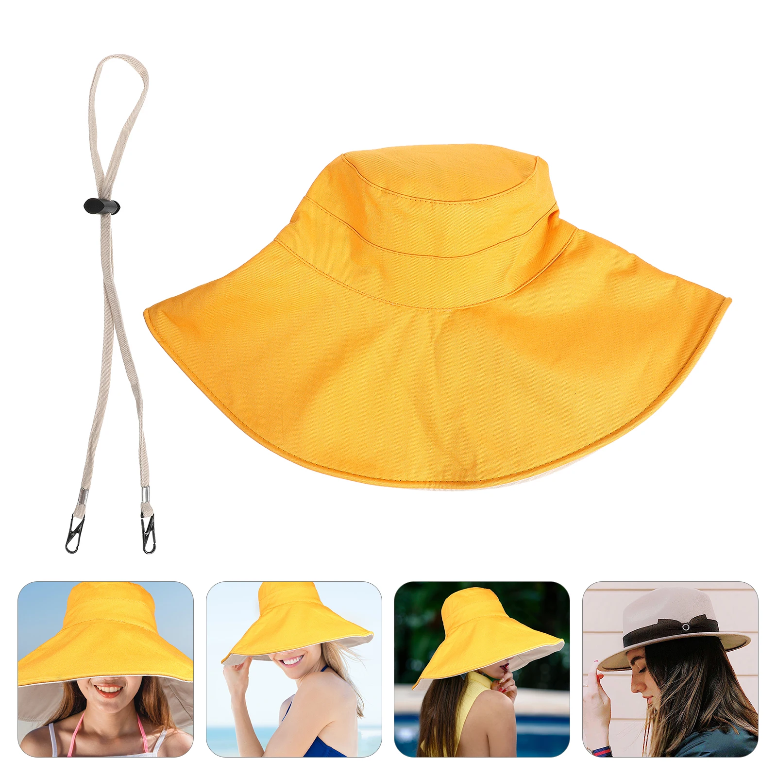 

Big Brim Bucket Hat Beach UV Protection Women's Hats & Caps Fisherman Large Thin Chic