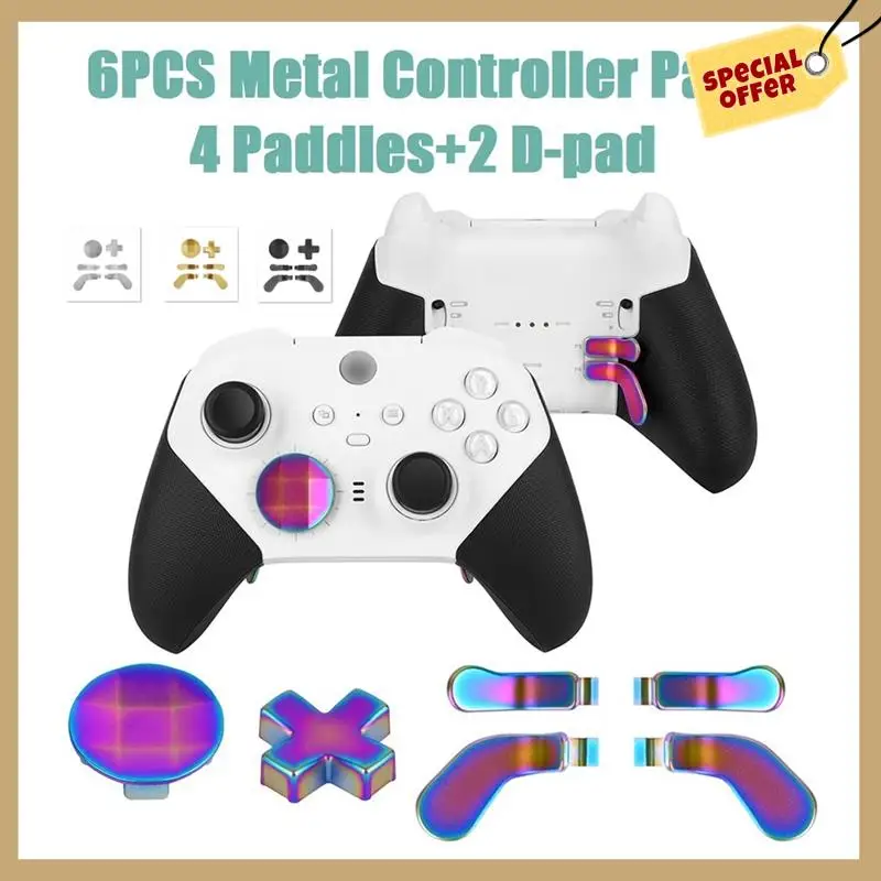 For  One Elite Series 2 6PCS Metal Controller Parts 4 Paddles 2 D-Pad Gaming Replacement Controller Component Set C Durable