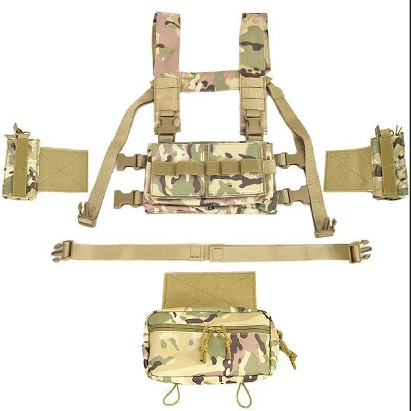 Colete de caça leve tático, MK3 Modular Chest Rig, Conjunto completo multifuncional, 5.56 Mag Pouch, Acessórios Airsoft, 7.62Mag