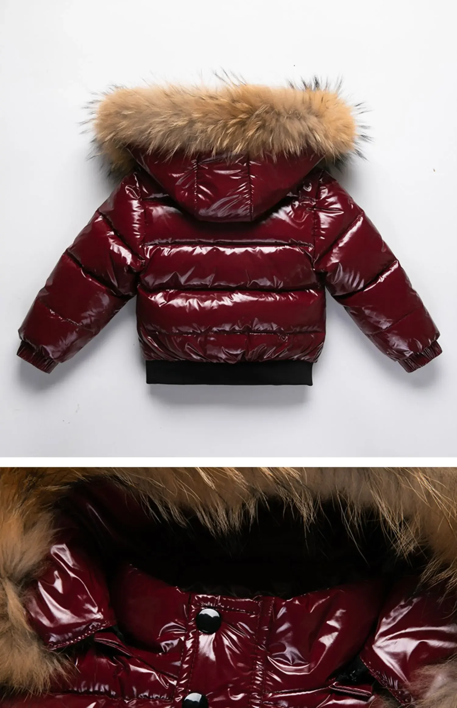 -20C°  Children's down jacket boys thick winter windproof waterproof warm white down down girls coat free wash image 6