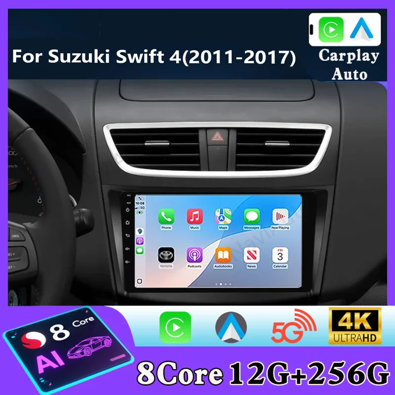 Car Radio Multimedia Video Player for Suzuki Swift 4 2011-2017 Android 16 Auto Carplay Navigation GPS Stereo 2din