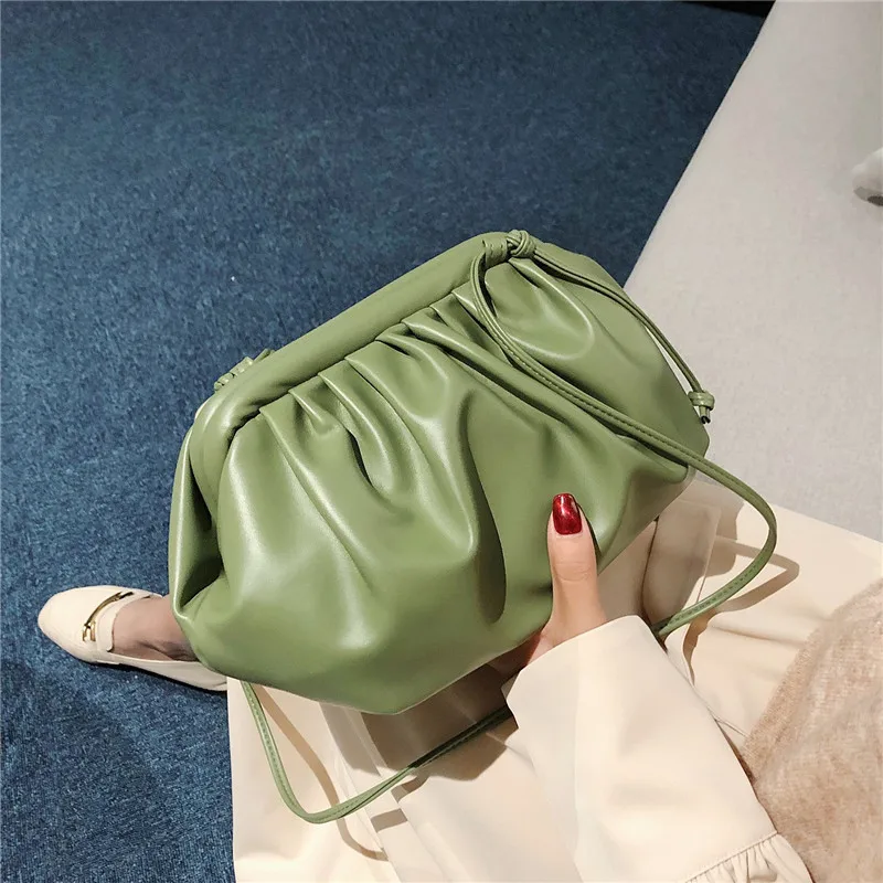 Fashion Cloud-wrapped Soft PU Leather Small Bag Shoulder Slant Dumpling Bag Handbag Day Clutches bags Messenger Crossbody Bag