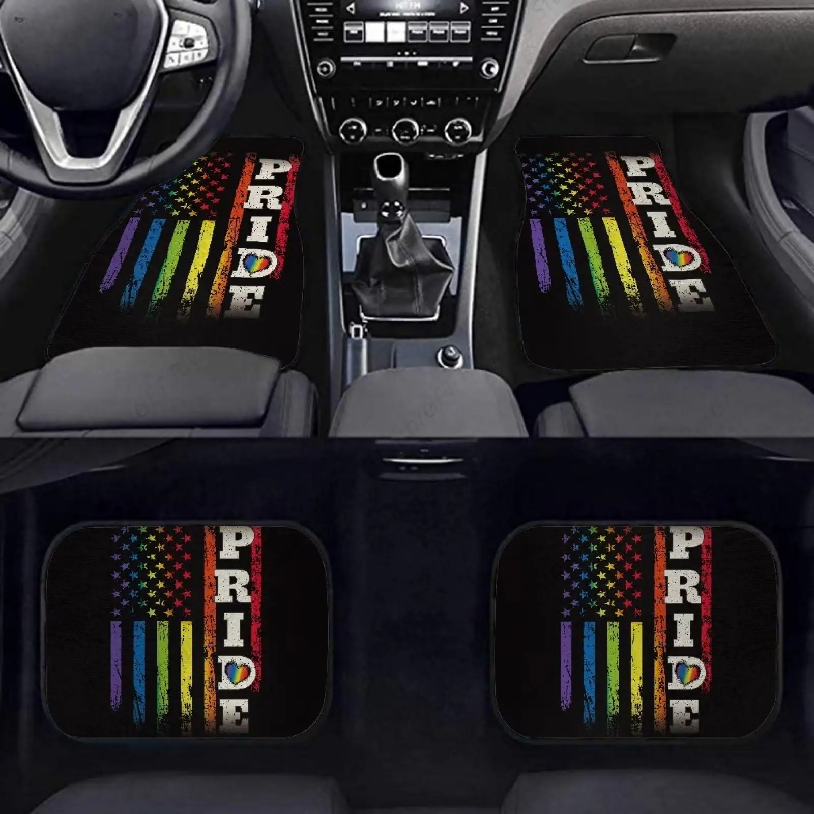 

Gay Pri LGBT Alfombrillas Para Coche 4 Piezas Alfombrillas Goma Antislizantes Para Todo Clima Alfombrillas Lanteras Y Traseras