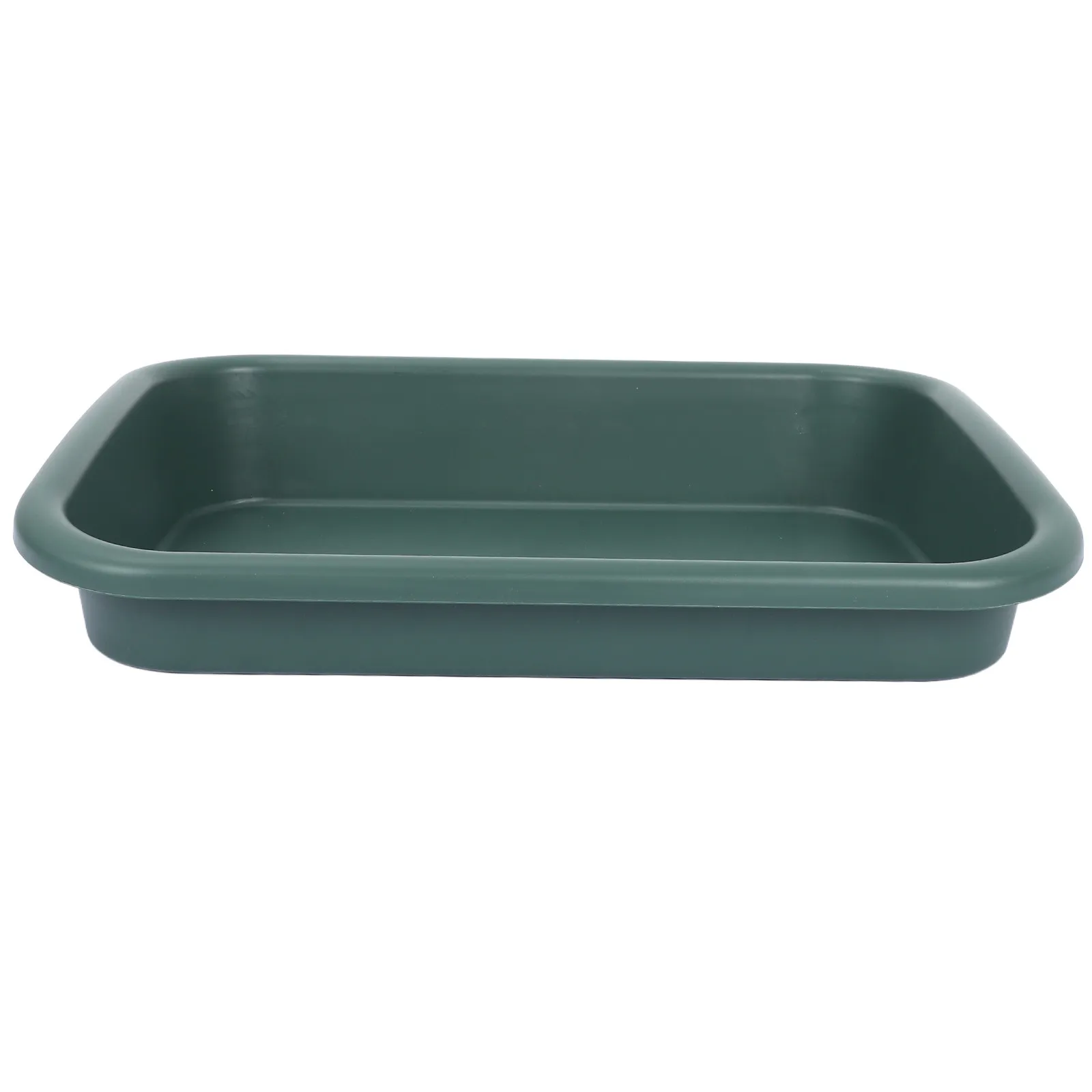 Plastic Flower Pot Tray Rectangular 17x12x3.2 Green Plant Saucer Indoor Water Catcher Drip Tray for Succulent Pots Windowsill