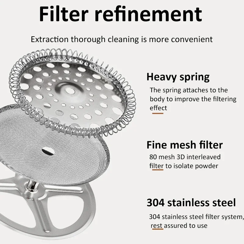 350/600/1000ML French Press Coffee Maker Pot Thickened Borosilicate Glass French Press Coffee Maker Multifunction Hand Punch Pot