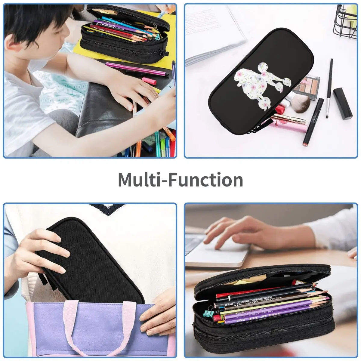 กล่องดินสอลายดอกไม้พุดเดิ้ลขนาดใหญ่กระเป๋าปากกา POUCH pensil กล่องปากกาสำหรับเด็กหญิงเด็กชายนักเรียนเครื่องเขียนโรงเรียนสำนักงาน