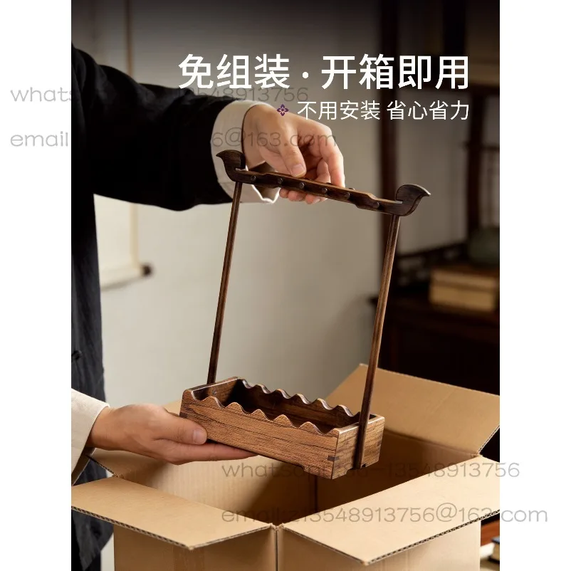 Solid Wood Brush Hanger, Special Hanging Brush Holder for Study Four Treasures Calligraphy, Light Luxury High-end Pen Hanger