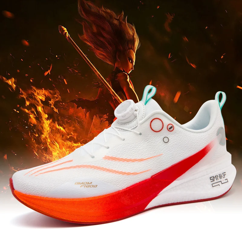 

Sports and leisure shoes, men's shoes, marathon oversized air cushioned shoes, fly woven all season rubber, wear-resistant, anti