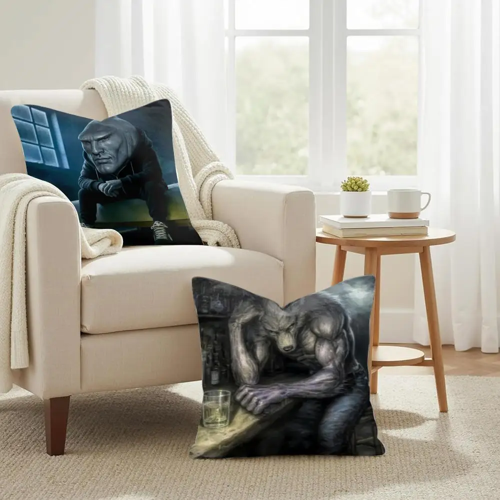 Bad taste Cushion Cover Organic Linen Pillow Case Double-Sided Print Cushion Cover for Sofa Home Decor Gift
