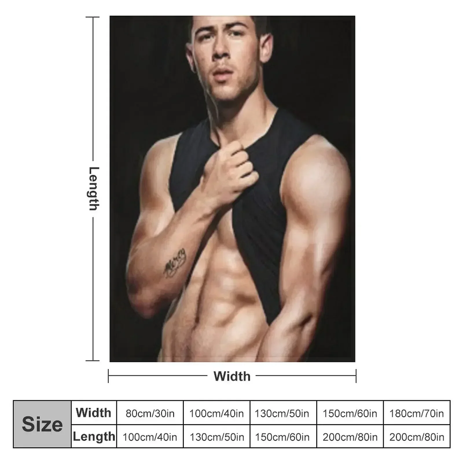 Nick Jonas Throw Blanket Large Warm valentine gift ideas Blankets