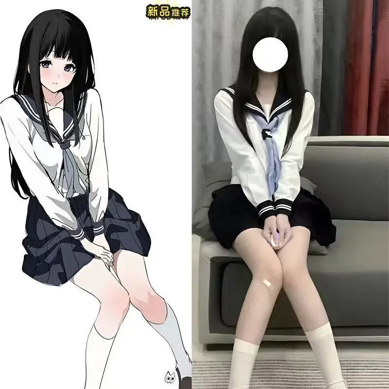 

Hyouka Chitanda Eru Cosplay Costume, Cute Girl Slim-Fit Japanese Academy-Style Sailor Middle Uniform