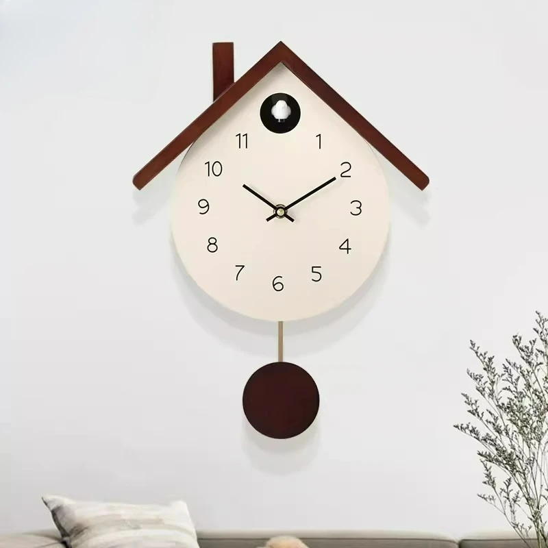 

Children's room light luxury cuckoo wall clock living room modern bedroom bird clock household simple clock