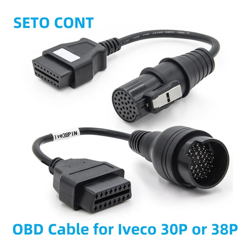 OBD Cable for Iveco 30 Pin or 38 Pin OBD2 Extension Cable to 16 Pin Female on Heavy Diesel Truck Diagnostic Tool OBDII Adapter
