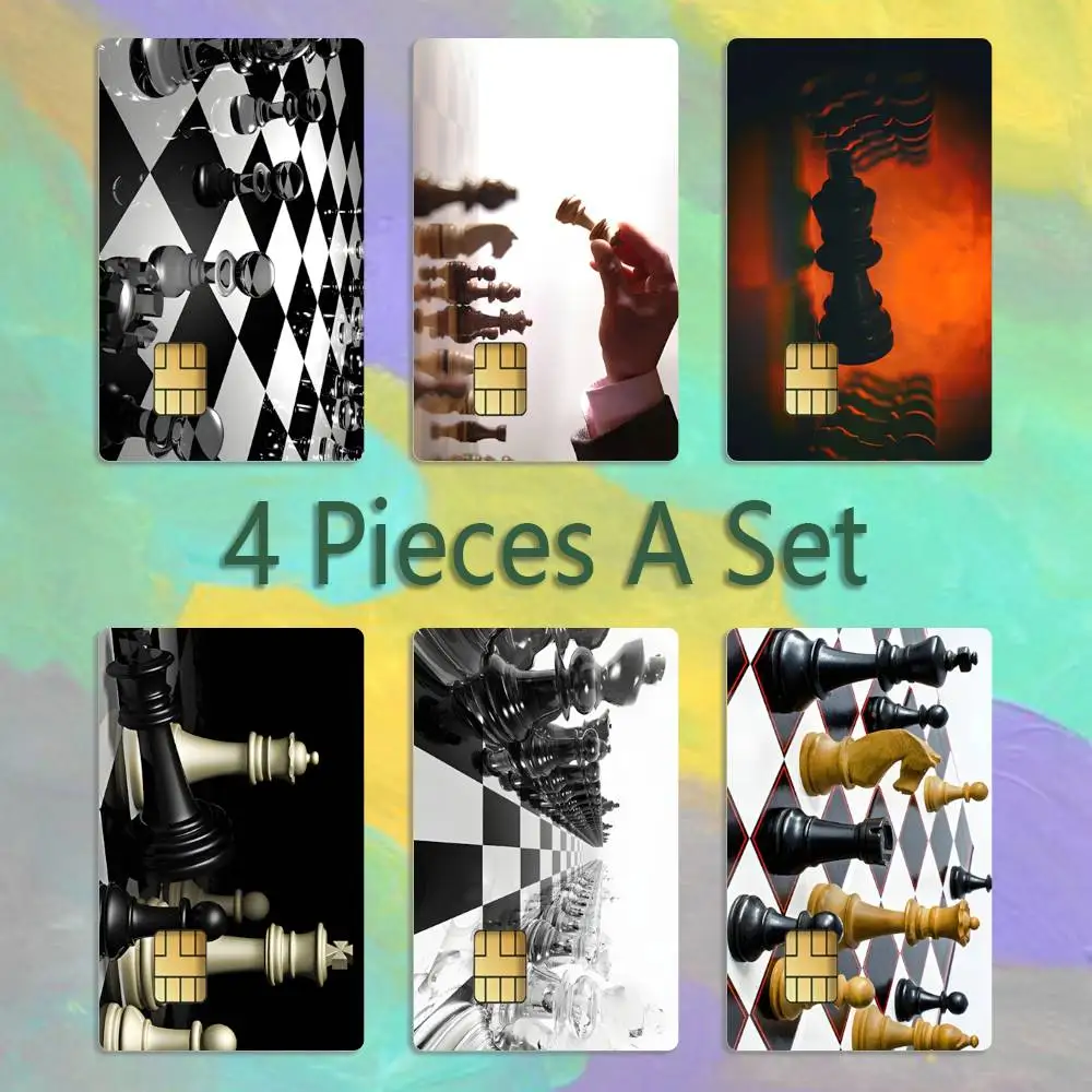 

Black White Chess Card Stickers Credit Visa Debit Bank Charge Card Bus Metro Waterproof Sticker Decal Decoration