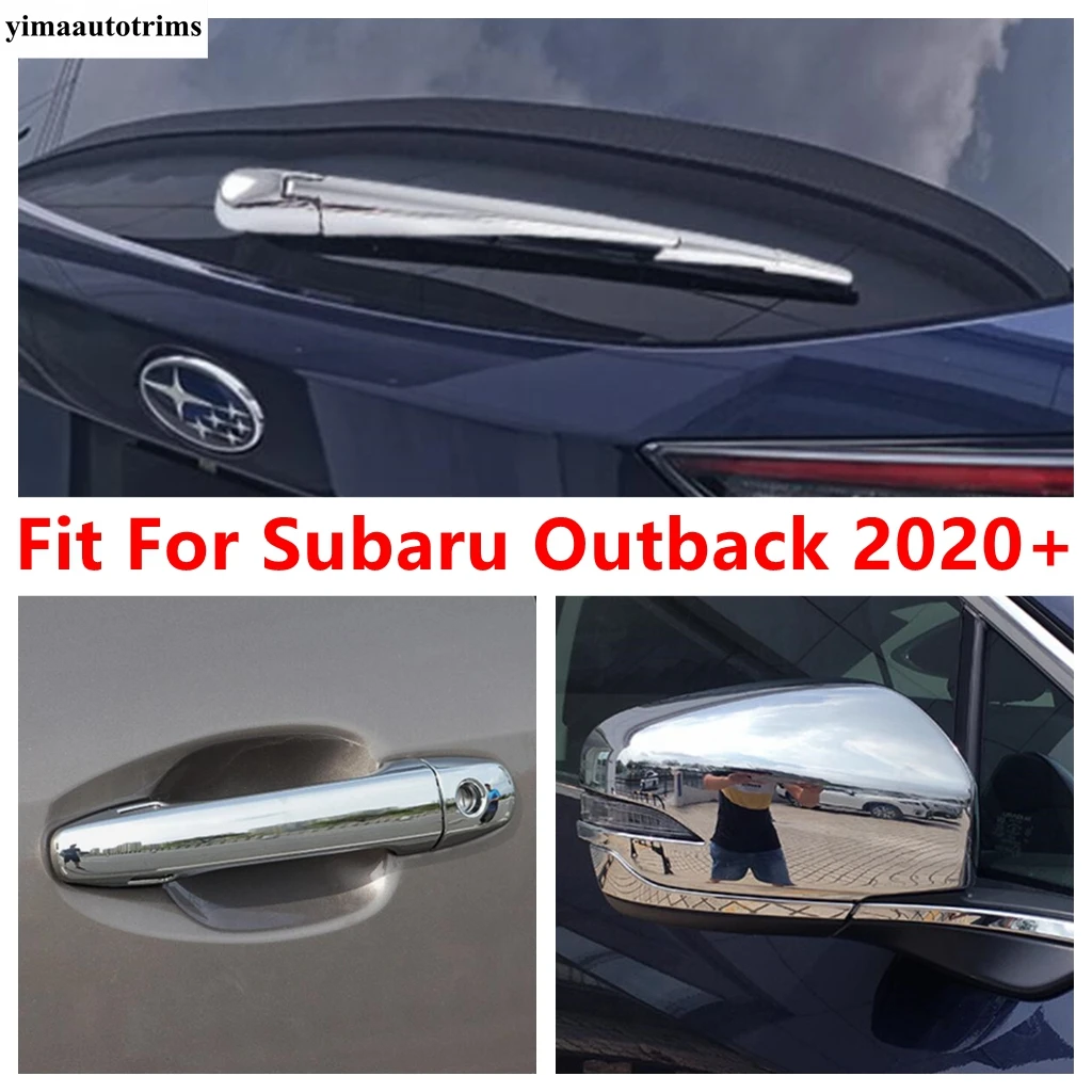 

For Subaru Outback 2020 2021 Car Rearview Mirror / Door Handle / Window Wiper Cover Trim ABS Chrome / Carbon Fiber Accessories