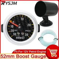 HD 52mm Boost Gauge PSI Pressure Turbo Boost Gauge Meter with Sensor and Holder 12V Boost Sensor Car Accessories Gasoline Engine