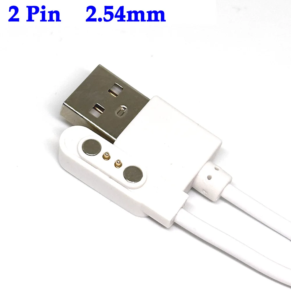 Smart Watch Charger Cord Magnetic Charging Cable Wire for Q12 Children\'s Watch 2 Pin 2.54mm USB Data Cables for Q12 Devices