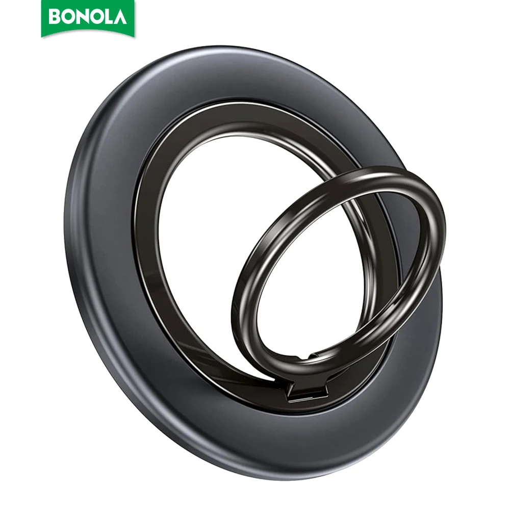 

Bonola Magnetic Phone Ring Holder Finger Ring 360° Rotation Grip Stand for iPhone 16 1514 13 Pro Max Mini Adjustable Kickstand
