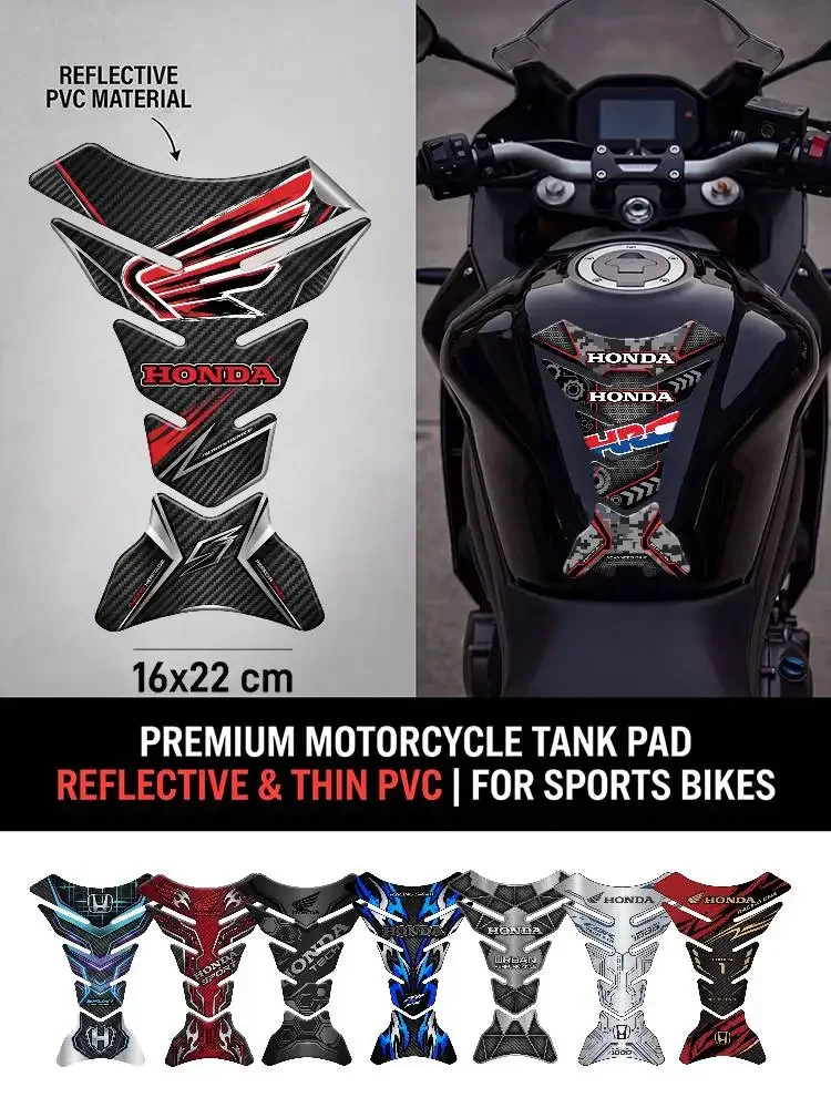

FOR HONDA Motorcycle PVC Tank Pad Tank Cap Protector Racing Sticker Universal