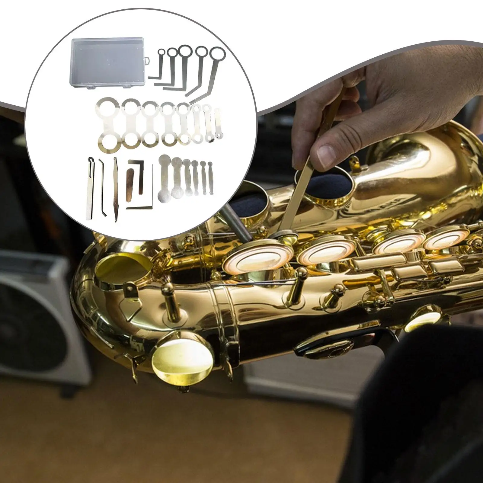 

Saxophone Repair Tool Kit Professional Stainless Steel Pad Leveling Set for Woodwind Instruments and Alto Sax