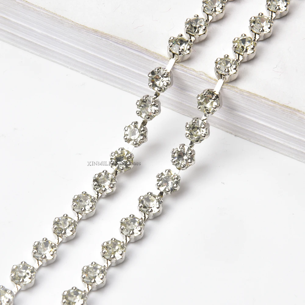 Large Size SS38 8mm High Quality Rhinestone Cup Chain Metal Claw Sew on Crystal DIY Clothes Shoes Bags Jewelry Trimming Ornament