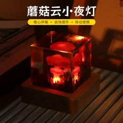 Hot Selling Night Light Ornaments Oppenheimer Atomic Bomb Explosion Mushroom Cloud Creative Crystal Epoxy Resin Decorative Craft