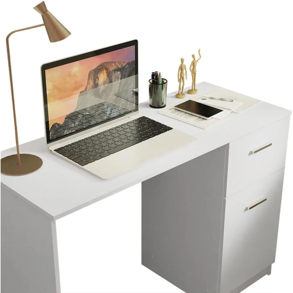 Poste de travail de jeu ergonomique moderne, bureau à domicile, bureau à domicile, bureau d'écriture pour ordinateur portable étudiant, PC avec rangement, MEL, 43 pouces