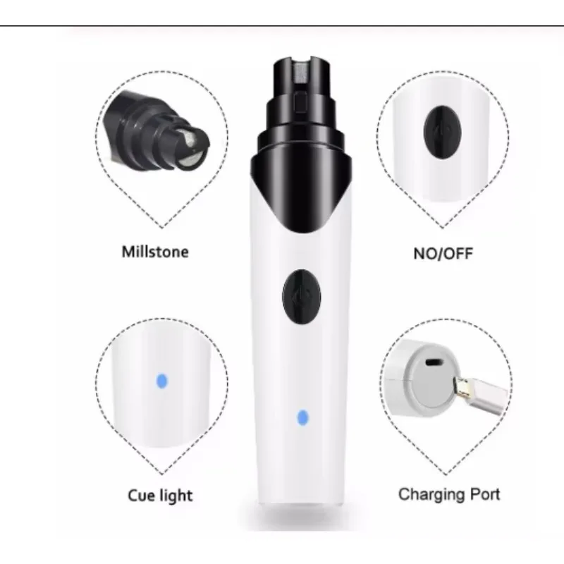 Low Noise Wireless Electric Paw Trimmer Pet Dog Cat Nail Grinder Claw