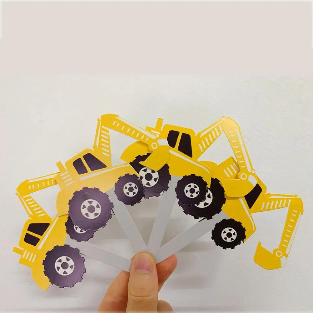 

40 Pcs Cake Toppers Birthday Cake Insert Cards Cupcake Decoration Dessert Engineering Vehicle Astronaut Model Cartoon Style Kids